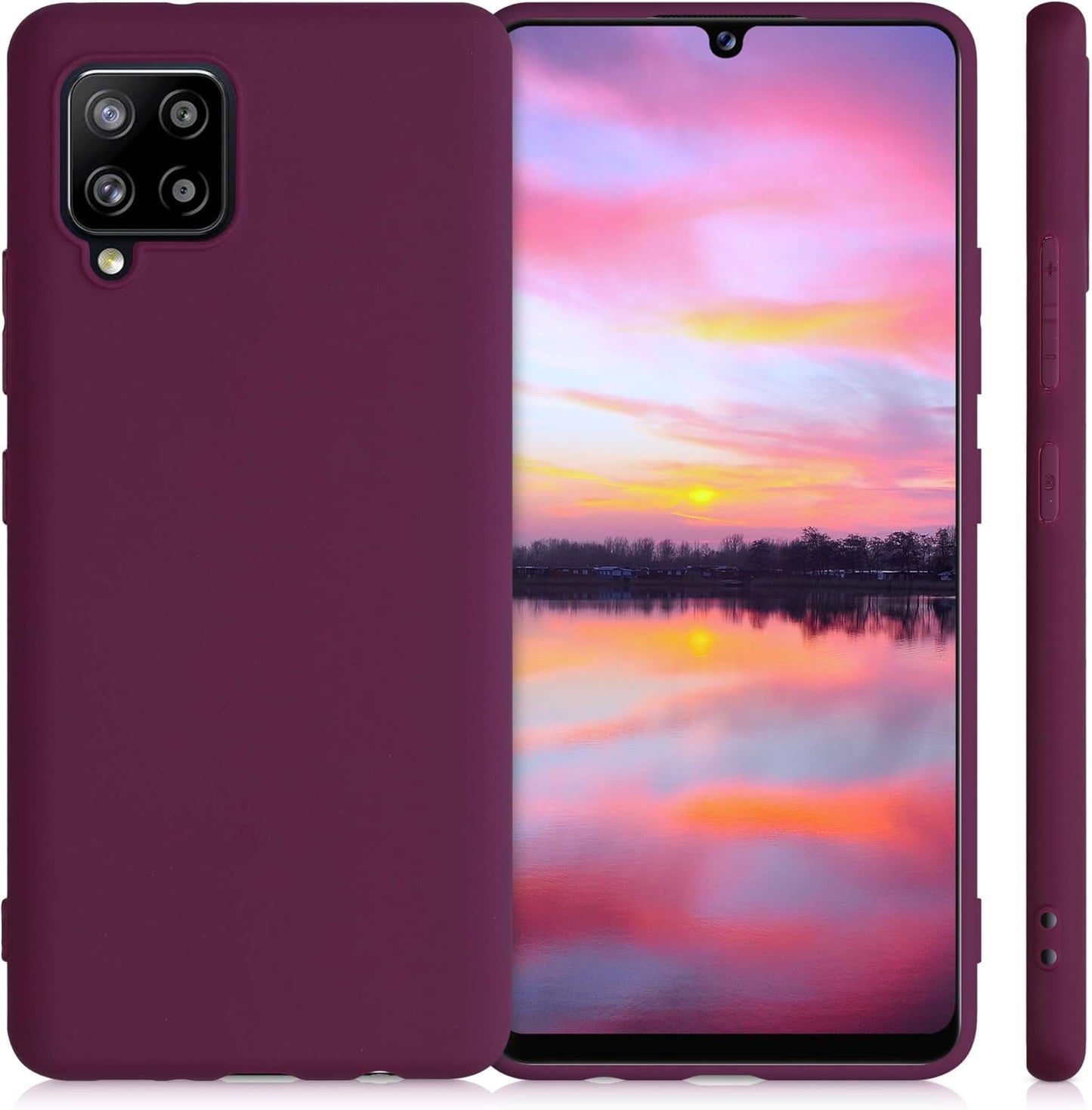 kwmobile Case Compatible with Samsung Galaxy A42 5G - Soft Slim Protective TPU Silicone Cover - Bordeaux