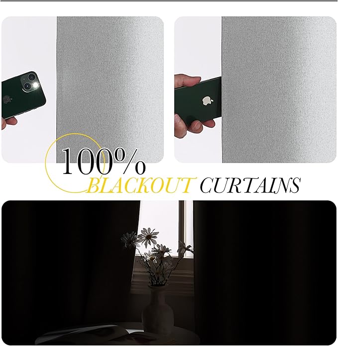 NICETOWN Vintage Open Linen Weave Flax Wall to Wall Room Dividers Curtain for Patio Sliding Door, Off White, 100% Blackout Curtains 84" Long, Soundproof Window Treatment Drapes for Hall Room