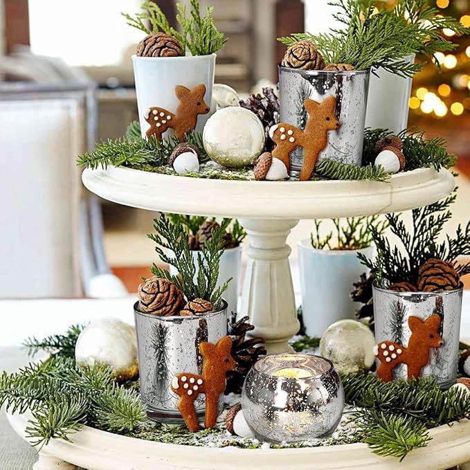 DEVI Silver Votive Tealight Candle Holders 24PCS, Mercury Glass Candle Holders for Table Centerpieces, Tea Party Wedding Table Decor