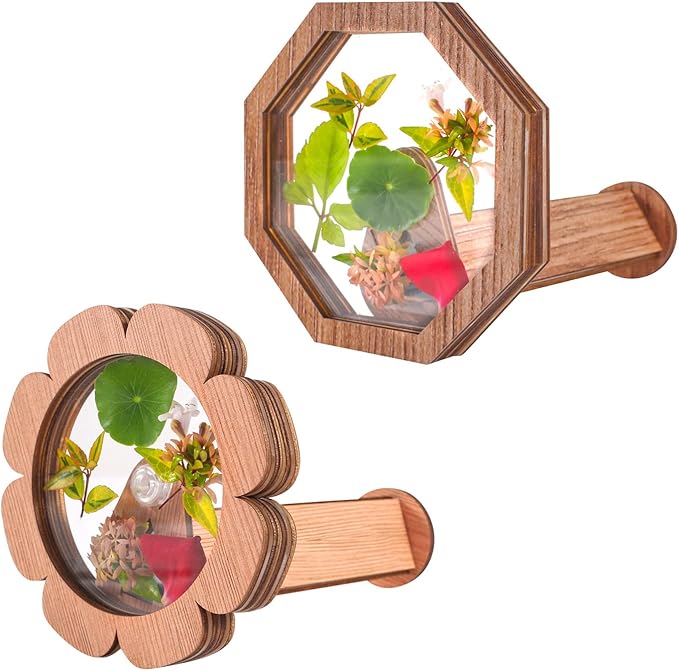 Natural DIY Kaleidoscope Kit, New Wooden Magic Rotating Kaleidoscope Making Set for Nature Lovers, Best Gift, Outdoor Classic Handmade Education Toys (2 Pcs Normal+Flower)