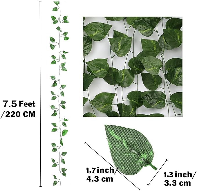 1800 Feet 240 Pack Fake Greenery Hanging Garland, Ivy Leaf Plants, Vine Leaves, Fake Flowers Foliage for Bedroom Garden Wall Decor