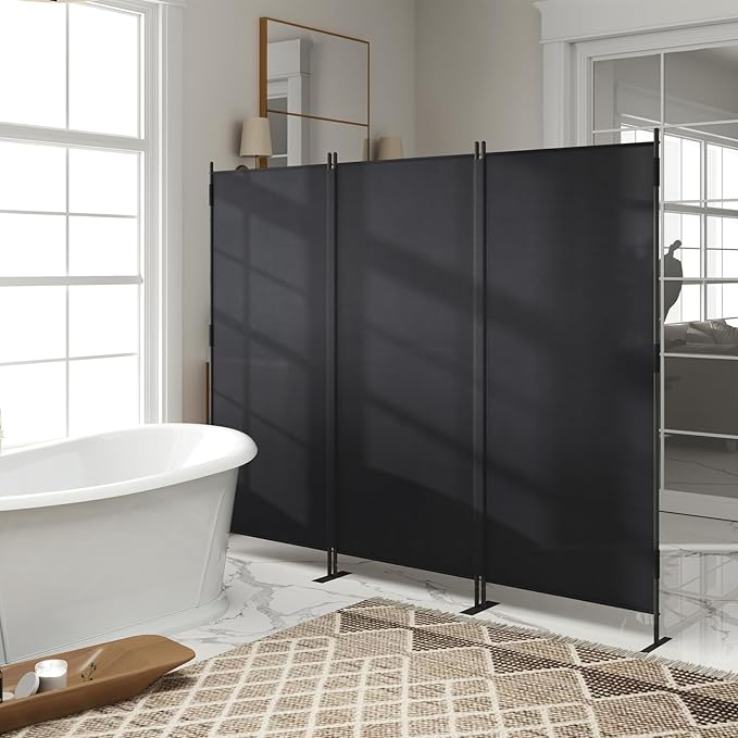 JAXPETY 2PCS Room Divider Panel 6ft Tall Privacy Screen for Room Separation, Folding and Portable Office Wall Dividers 88" W x 73" H