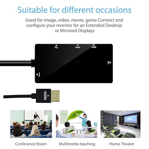 chenyang HDMI to VGA ＆ Audio ＆ HDMI ＆ DVI 4in1 Dongle Adapter Multiport Splitter Converter for PS3 HDTV PC Monitor Projector