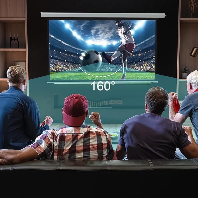 YODOLLA 72" Projector Screen Motorized 16:9, 4K HD Pull Down Retractable Projection Screens Electric Automatic Wall Ceiling Movie Screen for Office Classroom Indoor