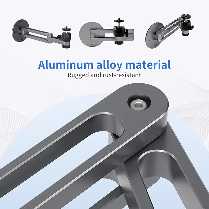 Foldable Projector Wall Mount Universal Adjustable Ceiling Wall Projector Mount Aluminum Alloy Projectors Stand,1/4" and M6 Screw Size (foldable wall mount)
