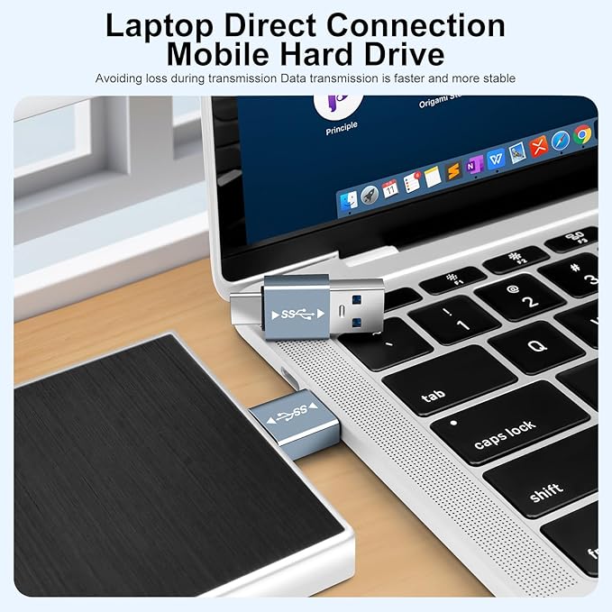 USB 3.1 Male to USB C Male Adapter (2 Pack), USB A to USB C Connector, 10G Data Transfer for Smartphone,Tablet, Laptop, Power Bank