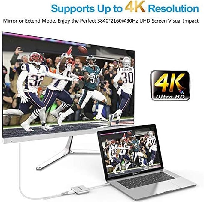 Tuwejia USB C to HDMI Multiport Adapter USB 3.1 Gen 1 Thumderbolt 3 to HDMI 4K Video Converter /USB 3.0 hub Port PD Quick Charging Port with Large Projection