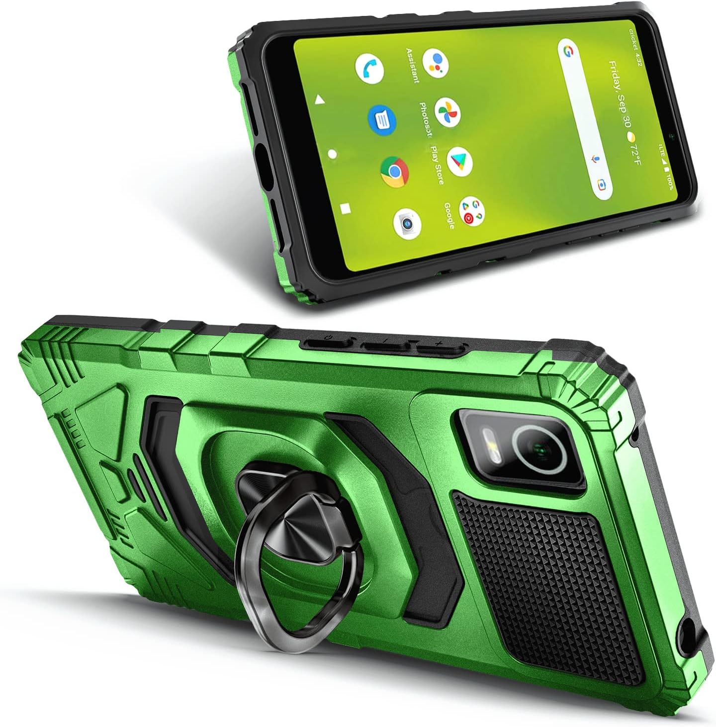 NZND Full-Body Protective Case with Tempered Glass Screen Protector for AT&T Calypso 3 (U328AA), Military-Grade,