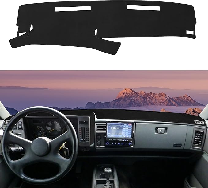 Dashboard Cover Mat Custom Fit for 1986-1993 Chevy S10 Blazer/GMC S15 Jimmy Sonoma/1991-1994 Oldsmobile Bravada Dash Cover Nonslip Dash Mat Protector Sunshade No Glare Black