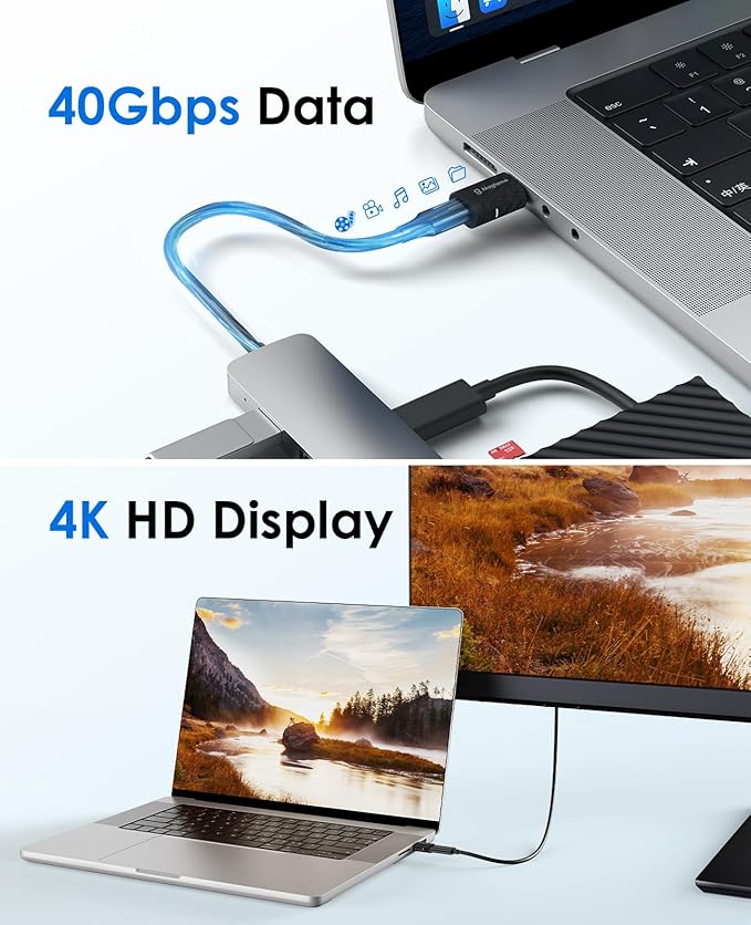 Magtame Carbon Fiber Plastic USB C to USB C Magnetic Adapter 24Pin 240W (1Pack with 2 Tips), Straight Type-C Extender, 40Gbps Fast Charge and 4K Video, Protect Port for Laptop, iPhone 17/16, USB3/4