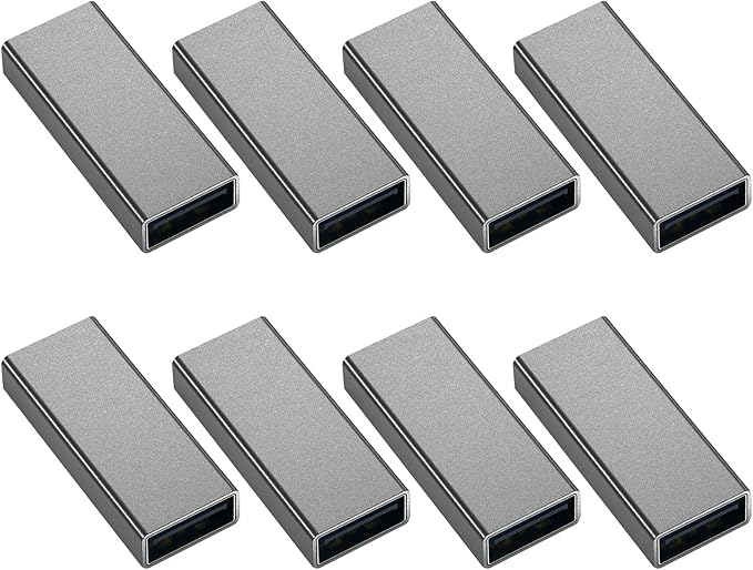 8Pack USB Female to Female Adapter for Connecting Two USB Male Ends Devices, UsbA Extension Connector Compatible with MacBook Pro/Air, IPad Pro Google Pixel,Apple Etc.（Grey）