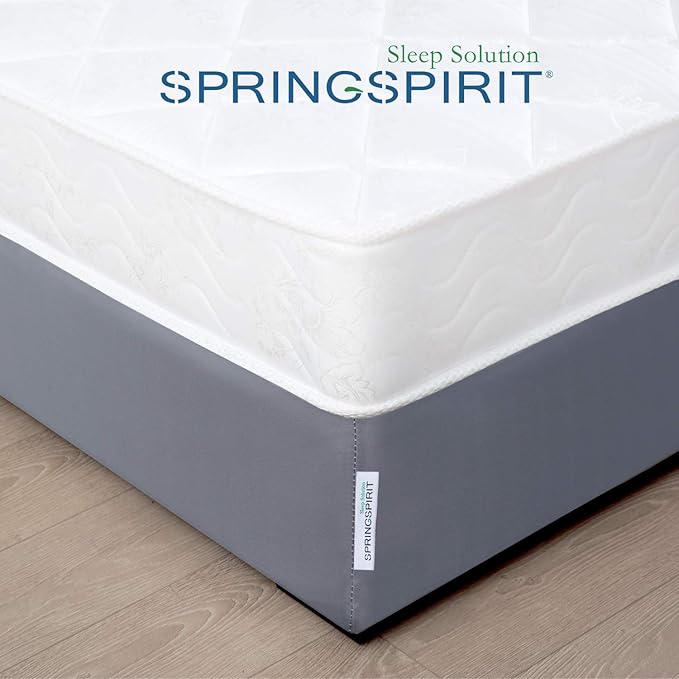 Box Spring Cover Full Size, Alternates for Bed Skirt, Smooth and Elastic Woven Material Wrap Around 4 Sides of The Box Spring, Wrinkle & Fading Resistant, Washable, Dustproof, Grey