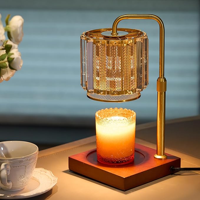IN HAPPY Candle Warmer Lamp with Timer, Dimmable Candle Warmer for Jar Candles, Height Adjustable Wax Melts Warmer, Birthday Gifts for Women Mom, House Warming Gifts New Home Decor