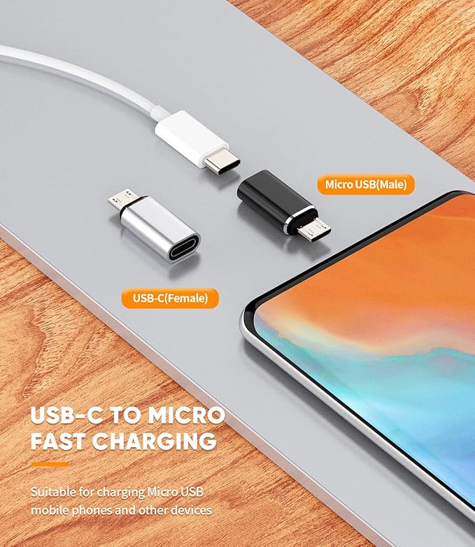 USB C Female to Micro USB Male Adapter(3pack) Type C Cable Charger Android Connector for Ipad Charging Cord Converter Compatible for Samsung Galaxy S7 S6 Edge Nexus 5 LG 4 K20 Tablet PS4 MP3