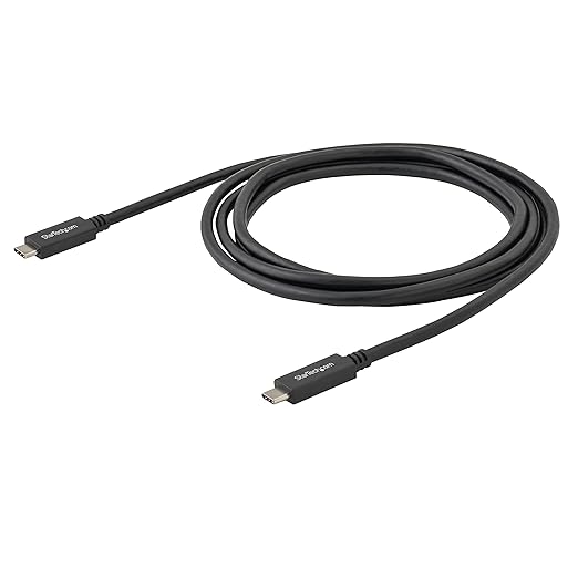 StarTech.com USB 3.1 Type C Cable 6 ft / 2m with Power Delivery (USB PD) Power Pass Through Charging USB Charger (USB315CC2M)