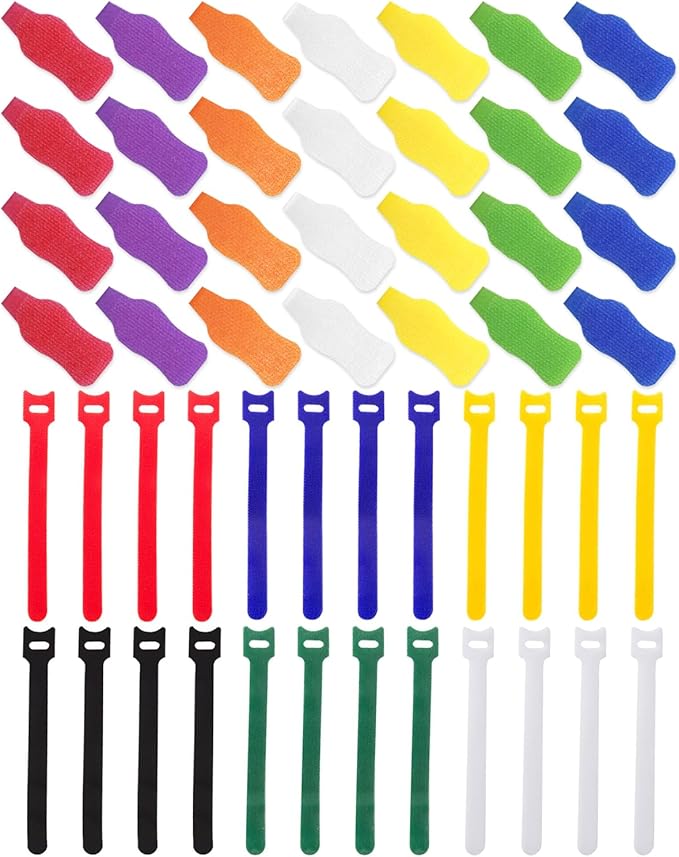 Cable Management Kit, 28 Pcs Multi-color Cable Labels and 24 Pcs Reusable Fastening Cable Ties, Cord Labels/Wire Ties For Home, Office, Desk, Cable Organizer, Cord Management