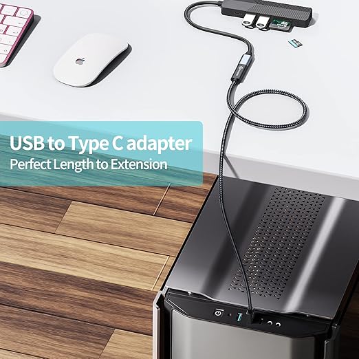 PHIXERO [10Gbps] USB C Female to USB Male Adapter 3.1 Gen 2 (3.3Ft), 3A Fast Charging USB A to USB C Adapter with 10Gbps Data Transfer and Charging for Laptop, PC, Flash Disk, Quest Link, Charger