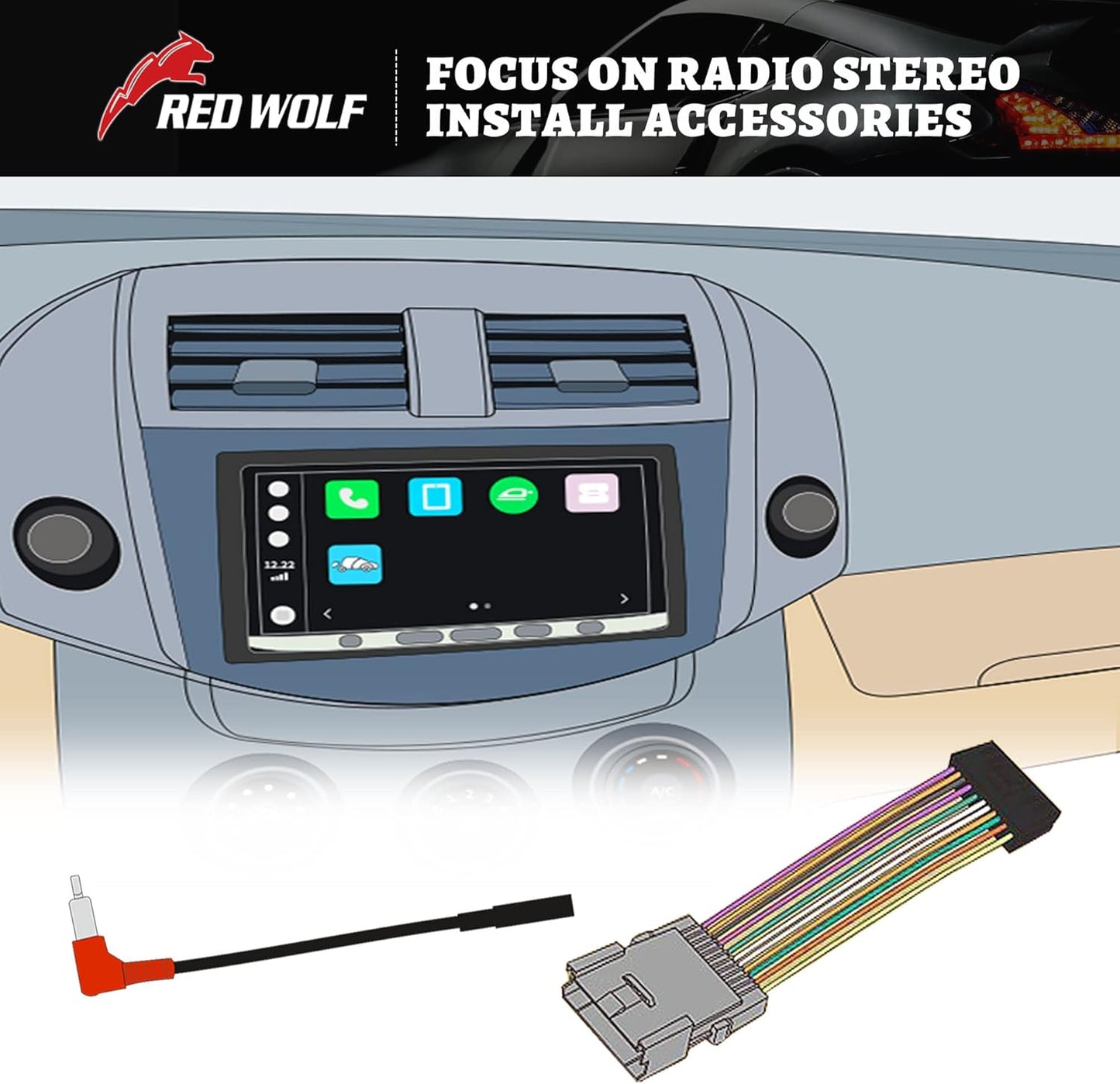 1999-2009 1999-2010 RED WOLF Radio Reverse Wiring Harness for Honda Civic Accord CRV, Acura RL CL Vehicles Female