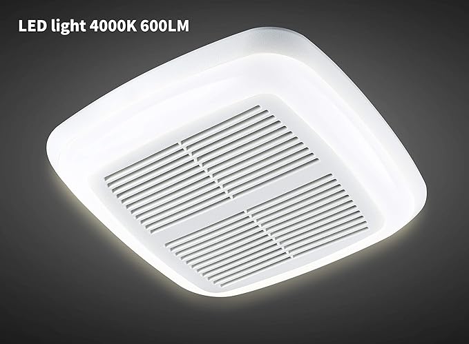Tech Drive Very-Quiet 80 CFM, 1.5 Sone No Attic access Needed Installation Bathroom Ventilation and Exhaust Fan With LED light 4000K 800LM (80CFM),Ceiling Mounted Fan,Easy to Install