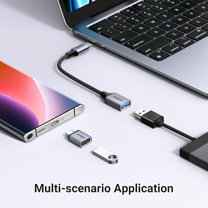 UGREEN USB C to USB A Adapter 2 Pack,USB C Male to USB Female Adapter Compatible with Samsung S23 Ultra MacBook Pro 2023 / Air 2022 iPad Pro/Mini,Thunderbolt 4/3 Device