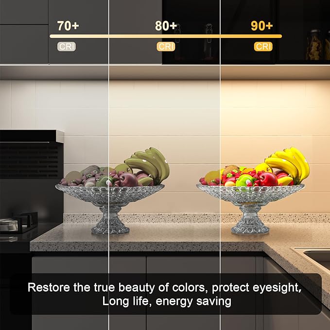 WOBANE Under Cabinet Lighting,Flexible COB LED Strip Light,Under Counter Lights for Kitchen,Mirror, Ceiling,Room,TV,Shelf,Closet,ETL Listed,6.6ft,640LEDs,4000K Natural White,900lm