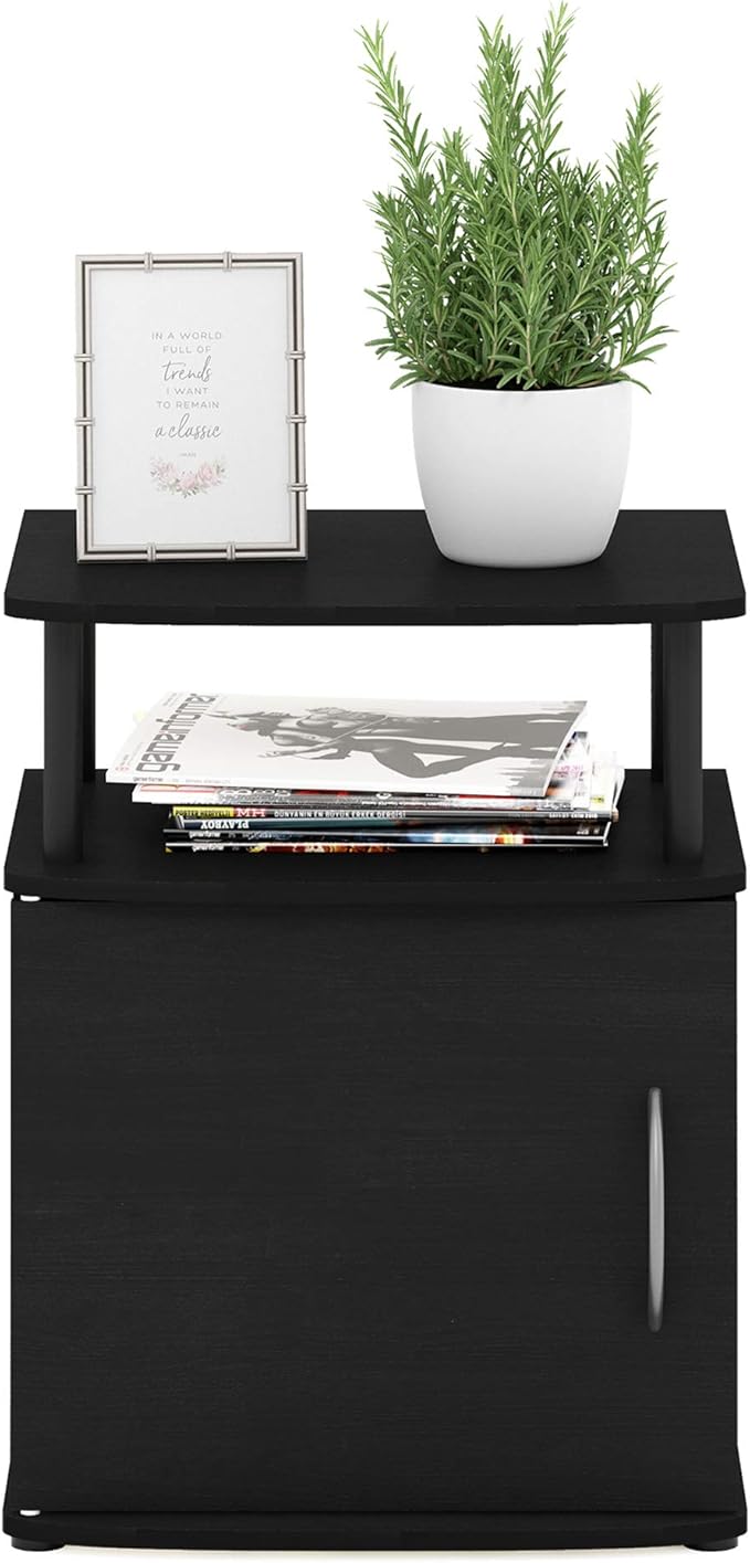Furinno Jaya End Table, One, Black Wood