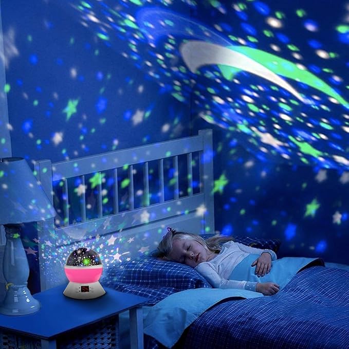 MOKOQI Snowflake Projector Night Light Indoor, Snowflake Nightlight with Timer, Star Lights Projector for Ceiling Kids Room Decor Gifts for 3-8 Year Old Girls Christmas Birthday Gift for Toddler