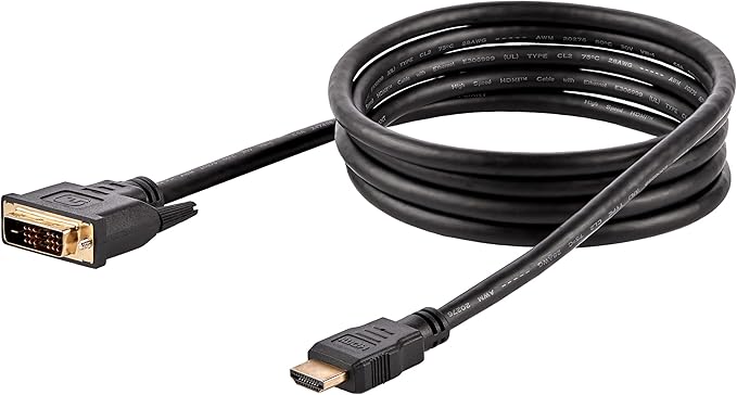 6ft [1.8m] HDMI to DVI Cable, DVI-D to HDMI Display Cable [1920x1200p], 10 Pack, Black, HDMI to DVI-D Adapter Cord M/M