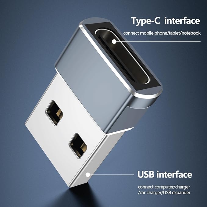 USB to USB C Adapter,USB C Female to USB Male Charger Converter Compatible with Apple Watch Ultra iWatch,Phone 17/16/15/ Pro Max Plus,Pad,S23,Car, Laptop,Charger, Quest Link, etc.7 Packs