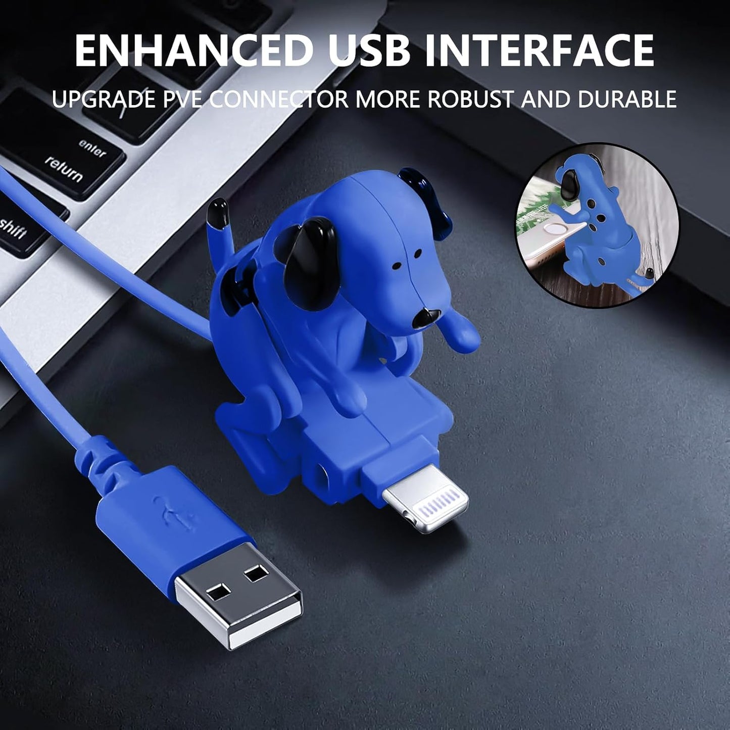 Funny Dog Charging Cable - Portable Stray Dog USB Charger, Dog Toy Smartphone Cable for iPhone Type-C Various Models