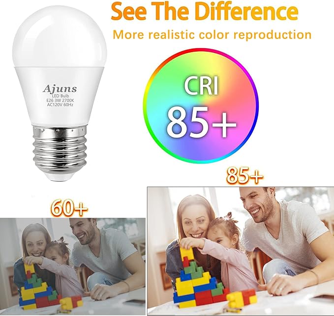 LED 3W 25 Watt Light Bulbs Equivalent, 120V Ceiling Fan Light Table Lamp Bulb Warm White 2700K LED Energy Saving Light E26 Base, Suitable for Home 4 Pack