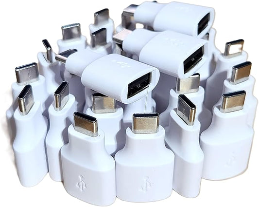 LEOM Gen for Google Pixel USB-C to USB-A Adapter, Quick Connect OTG Converter, White (25)