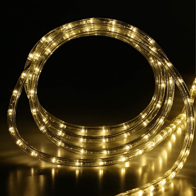 LED Rope Light, 20Ft LED Strip Lights Outdoor Waterproof Decorative Lighting for Indoor/Outdoor Decorations, Deck, Patio, Party and Bedroom Decorations (Wram White)