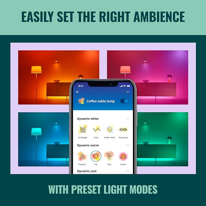 WiZ Connected Smart Light Bulbs, Sunset to Sunrise Automation + Motion Detection + Control with Voice or App, Full Color A19 60W 800LM Indoor, Matter Compatible -3 Pack