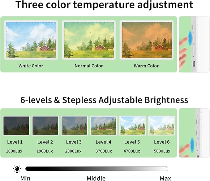 Phylosal Rechargeable A3 Light Pad with Carry Bag, Ultra-Thin Magnetic Tracing Light Box for Drawing, Diamond Art Painting Light Board with Side Button, Super Bright Light Table for Sketching (White)