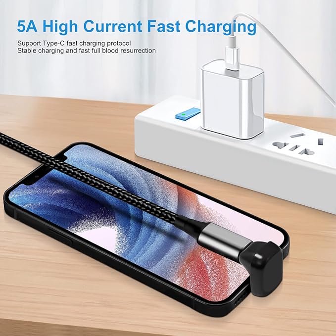 USB C 180 Degree Angled Adapter, U-Shaped USB-C 2.0 Male to Female Adapters, Type-C Angled Data Transfer Connector Compatible for Samsung, MacBook and More