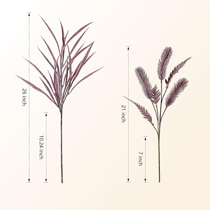 7 PCS Artificial Fall Stem Fake Plants, 26 in Fake Leaves Autumn Greenery Branches Fall Flowers Faux Foliage DIY Stems for Vase Thanksgiving Home Kitchen Office Indoor Centerpiece Table Decoration