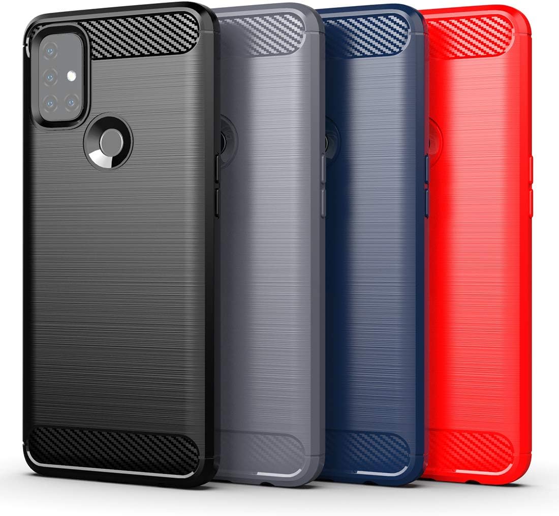 Osophter Flexible TPU Case for Oneplus Nord N10, Shock-Absorption Protective Cover, Red