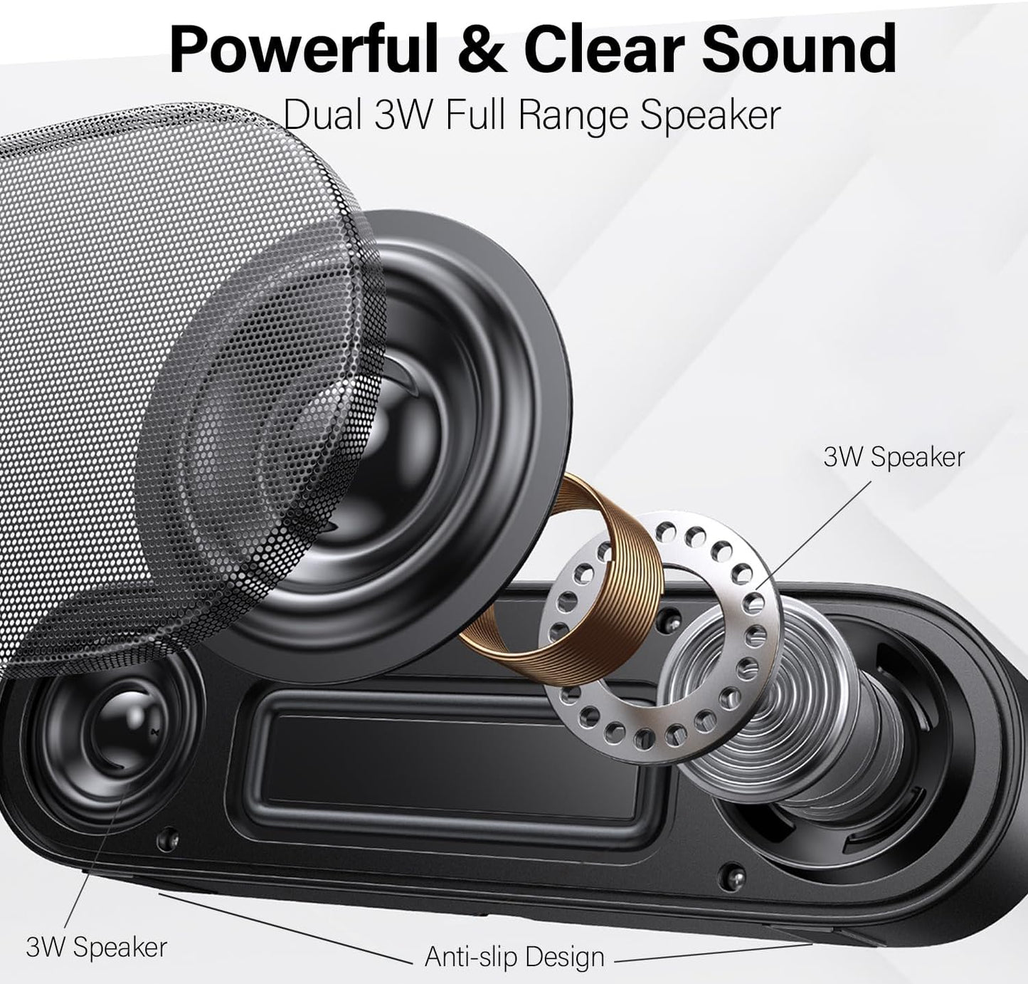 ZETIY Updated Computer Speaker, USB Powered Mini Sound Bar for Desktop, Windows PC, Mac, Plug and Play with Volume