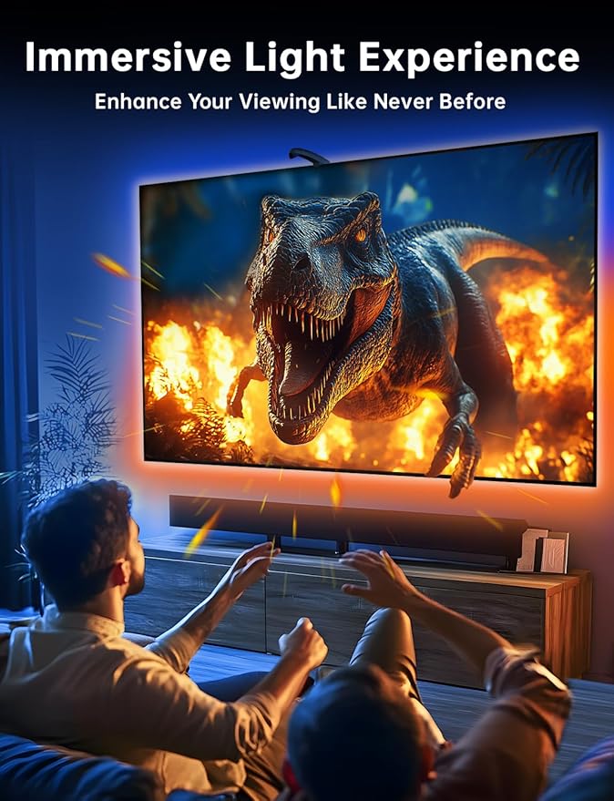 TV LED Backlight, 11.5ft Cuttable TV Lights That Change with TV for 32-50 Inch Screen and PC Monitor, TV Backlight with Sensor, Smart App Control, Game & Music Sync Color Changing Lights