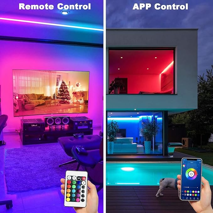 dalattin Led Lights for Bedroom 300ft, Smart Led Strip Lights with App Control Remote, RGB LED Light Strips, 24V Led Strip Lights for Room Decoration Party,Halloween Decor(3 Rolls of 100ft)