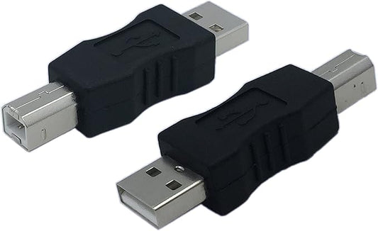 CERRXIAN USB Type A Male to USB Type B Male Connector Converter Adapter (2Pack)