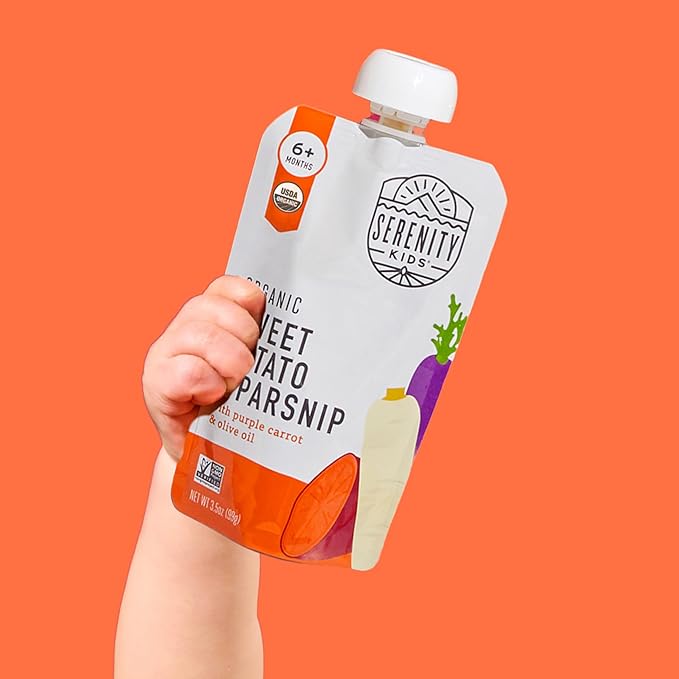 Serenity Kids Certified Organic Baby Food Veggie Puree Pouches Variety Pack - 18 x 3.5 oz for 6+ Months - No Added Sugar & Allergen Free - BPA-Free Packaging - Baby Food Pouches - Pouches Toddler