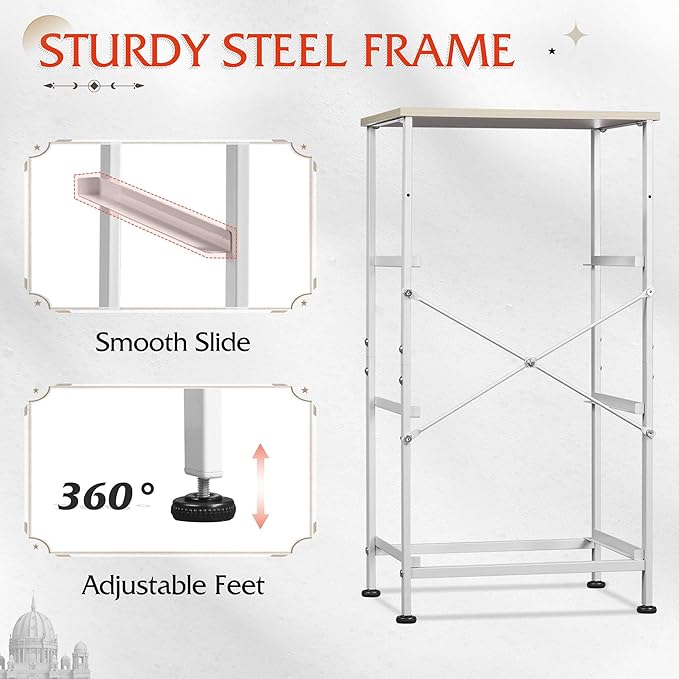 WLIVE Nightstand with 3 Drawers, Fabric Dresser, Organizer Unit, Storage Dresser for Bedroom, Hallway, Entryway, Closets, Sturdy Steel Frame, Wood Top, Easy Pull Handle, Light Grey