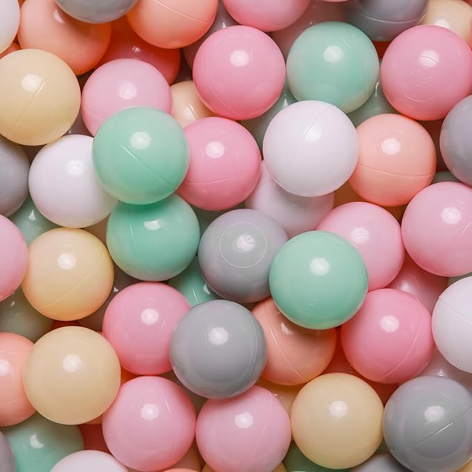 GOGOSO Balls for Ball Pit - Plastic Ball for Toddlers 1-3, Baby Kids Ball Pool Decoration 50 100 200 300 500 1000 (6 Colors, 50 Balls)