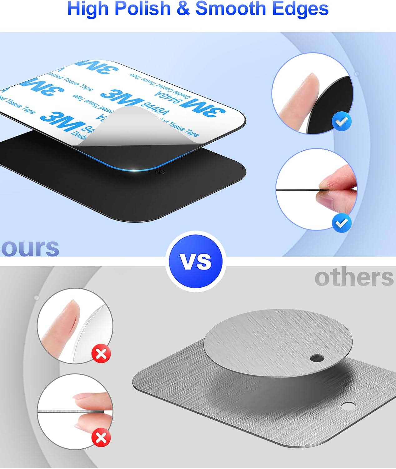 Metal Plate for Phone Magnet, 10 Pack Replacement Magnet Disc with Adhesive Backing