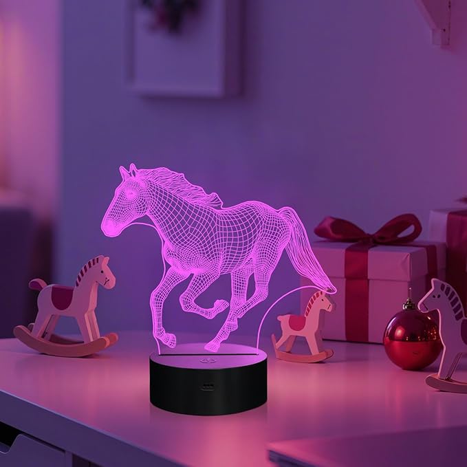 Horse Toys Night Light, Horse Stuff 16 Colors Changing Lamp with Remote Control, Horses Gifts for Girls' Room, Birthday, Holiday and Xmas Day