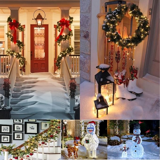Christmas Lights, Battery Operated String Lights 18ft 50 LED 8 Modes with Timer for Christmas Tree Wreath Party Home Indoor Outdoor Decor, Waterproof, Warm White, 2 Pack