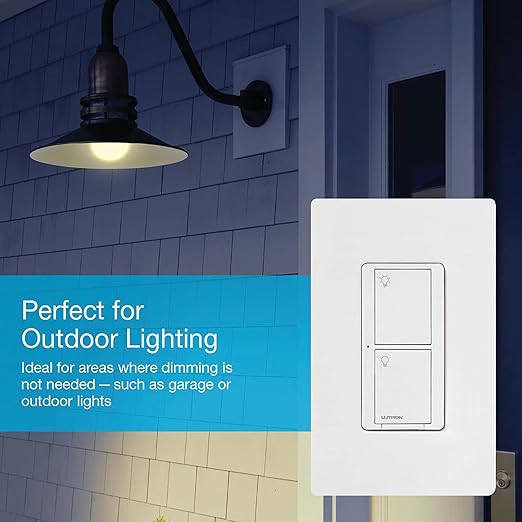 Lutron Caseta Original Smart Light Switch (Lutron Smart Hub Required), for Home, LED Lights, and Fans, 6 Amp, Single-Pole/3-Way, Neutral Required, PD-6ANS-WH, White