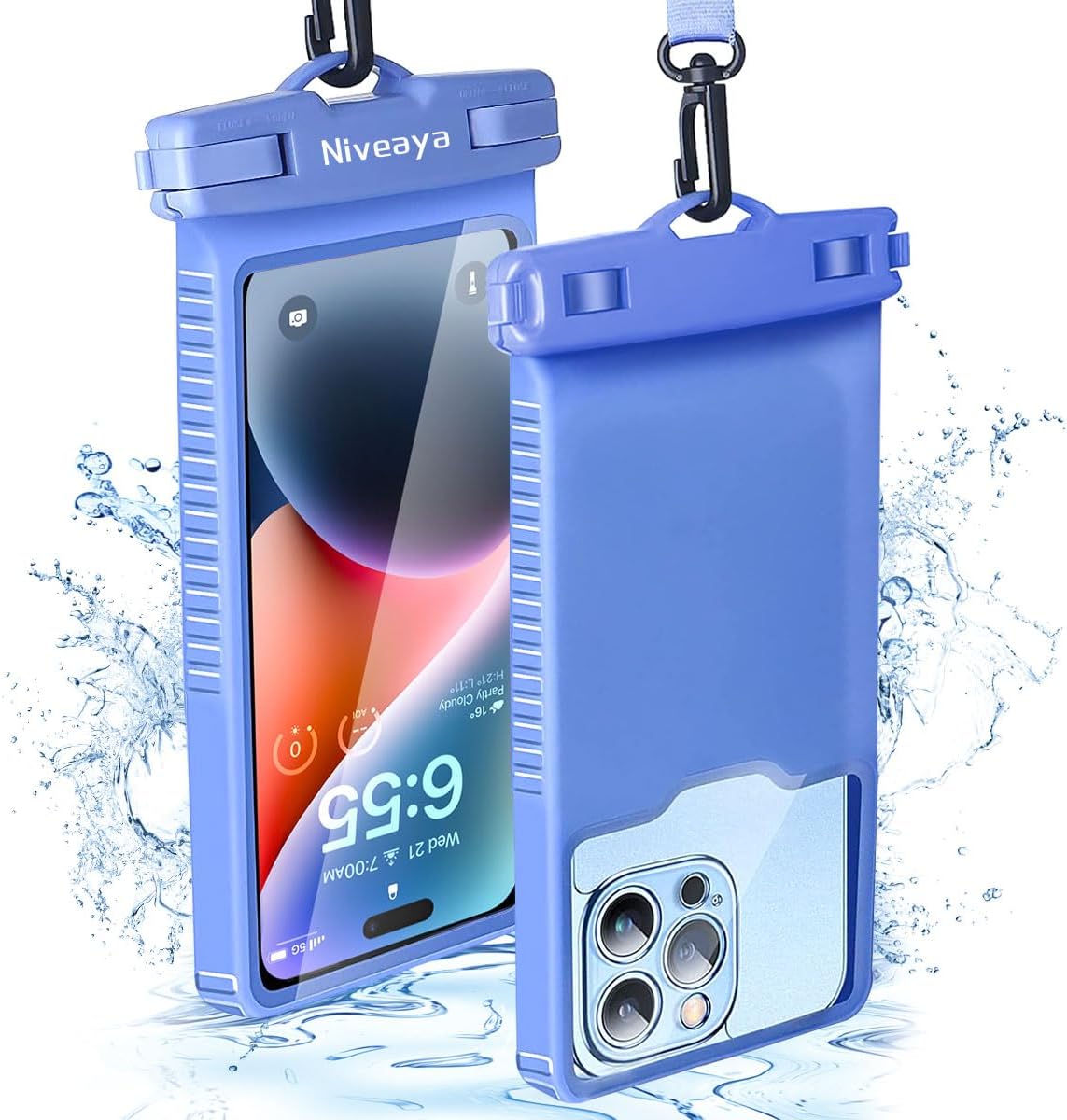 Niveaya Waterproof Phone Pouch, Compatible with iPhone 15 14 13 12 Pro Max, IPX8 Kayak Accessories, Travel Essentials